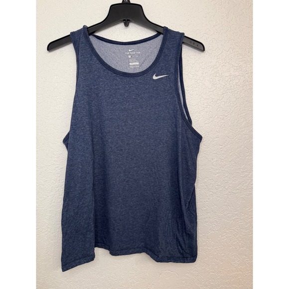 Nike Mens XXL Navy Blue Dri-FIT Athletic Cut Tank Top Sleeveless Shirt - Picture 1 of 4